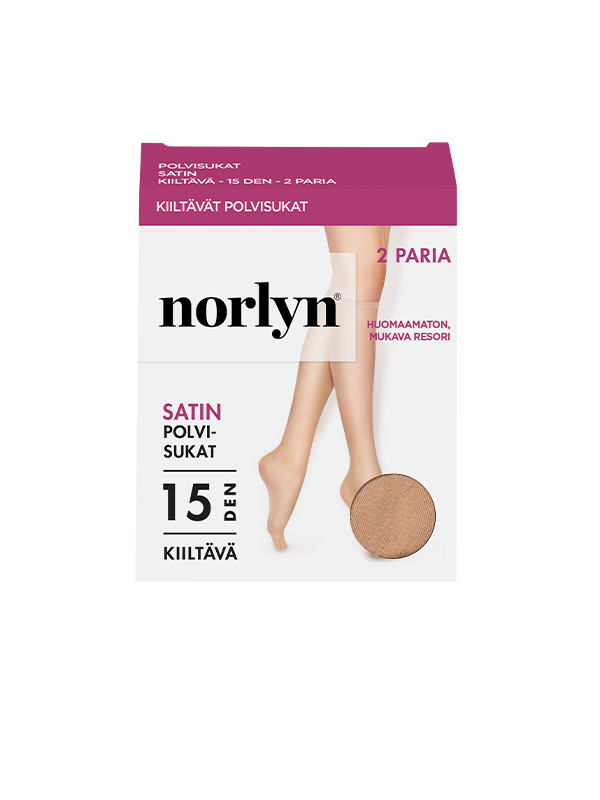 Satin polvisukat 15 den Polvisukat 2-pack powder