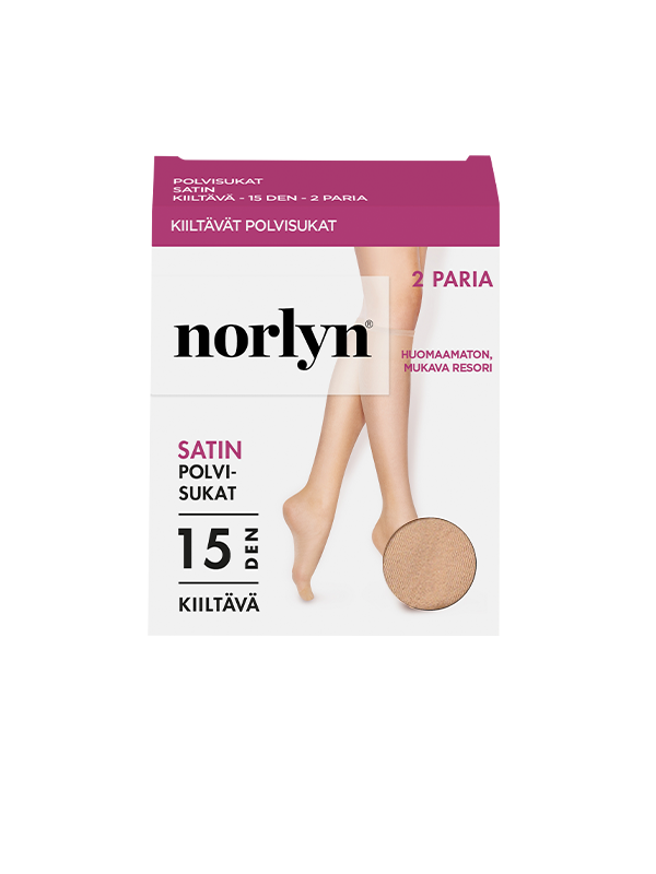 Satin polvisukat 15 den Polvisukat 2-pack sand