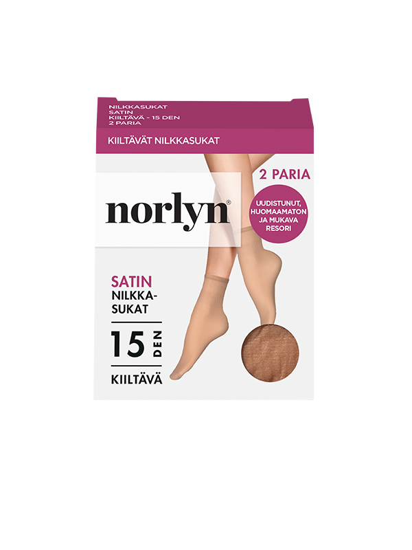 Satin nilkkasukat 15 den 2-pack