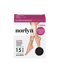 Satin nilkkasukat 15 den 2-pack black