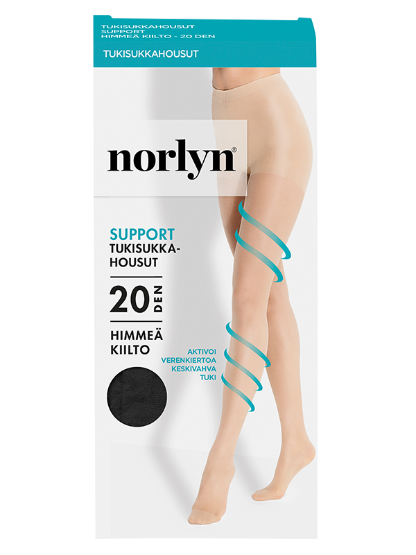 Support sukkahousut 20 den black pakkaus