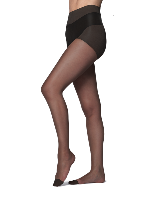 Satin Control Top sukkahousut 15 den black