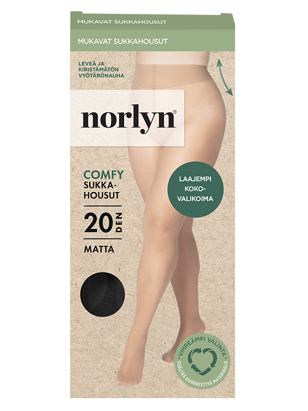 Comfy sukkahousut 20 den musta pakkaus