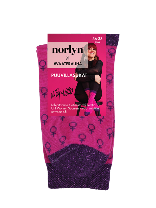 Tuotekuva Puuvillasukat pink pakkaus