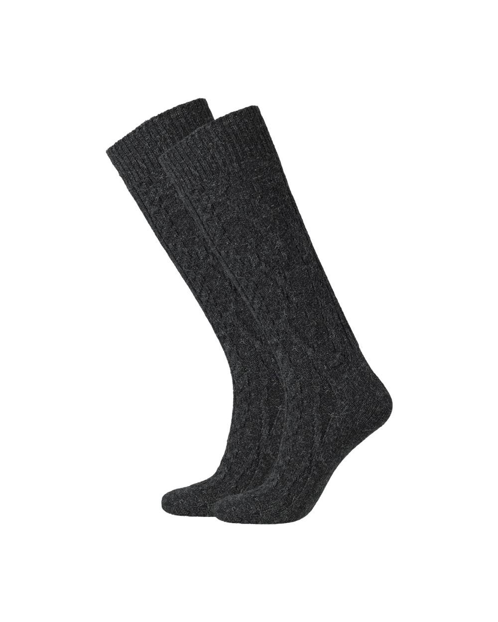 Tuotekuva Villasekoitesukat grey melange cable