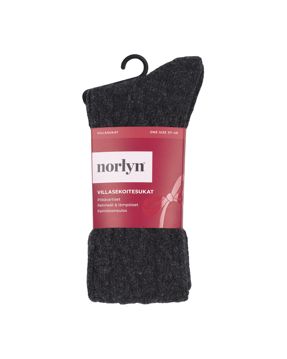 Tuotekuva Villasekoitesukat grey melange cable