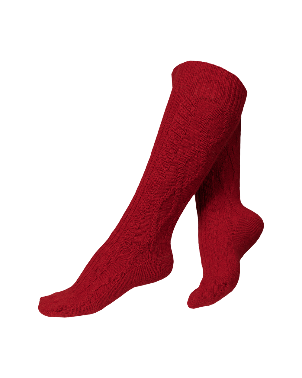 Tuotekuva Villasekoitesukat merry red cable