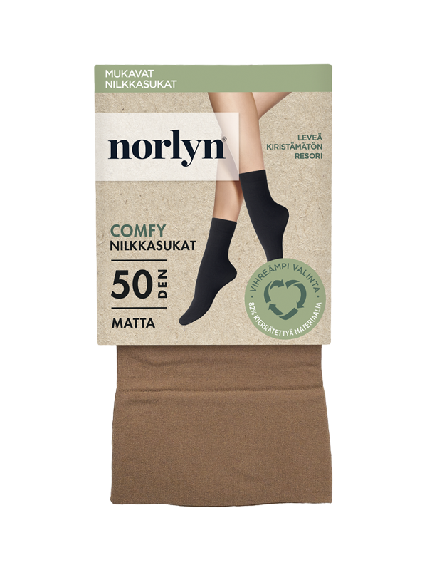 Comfy nilkkasukat 50 den powder tuotepakkaus